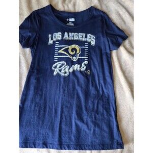 NFL Los Angeles Rams Navy and Gold Women's Short Sleeve Tee